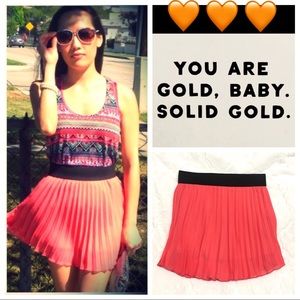 LUNA CHIC Skirts - LUNA CHIC orange 🔶pleated skirt LUNA CHIC Skirts - LUNA CHIC orange 🔶pleated skirt